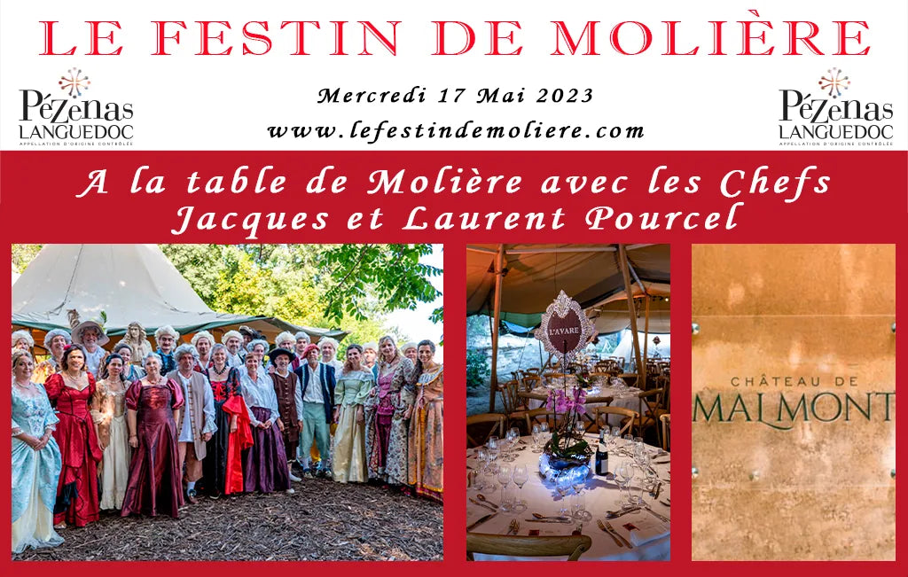 le festin de molière diner gastronomique avec les vignerons du terroir pézenas et les chefs étoilés pourcel