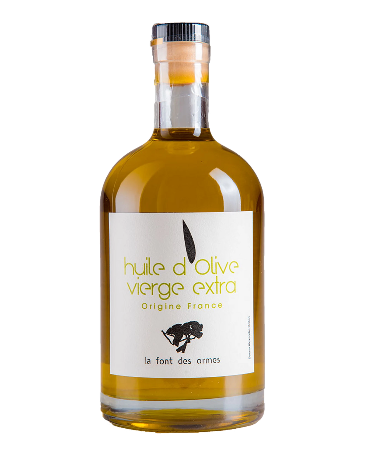 Bouteille d’huile d’olive vierge extra 50 cl sur fond transparent