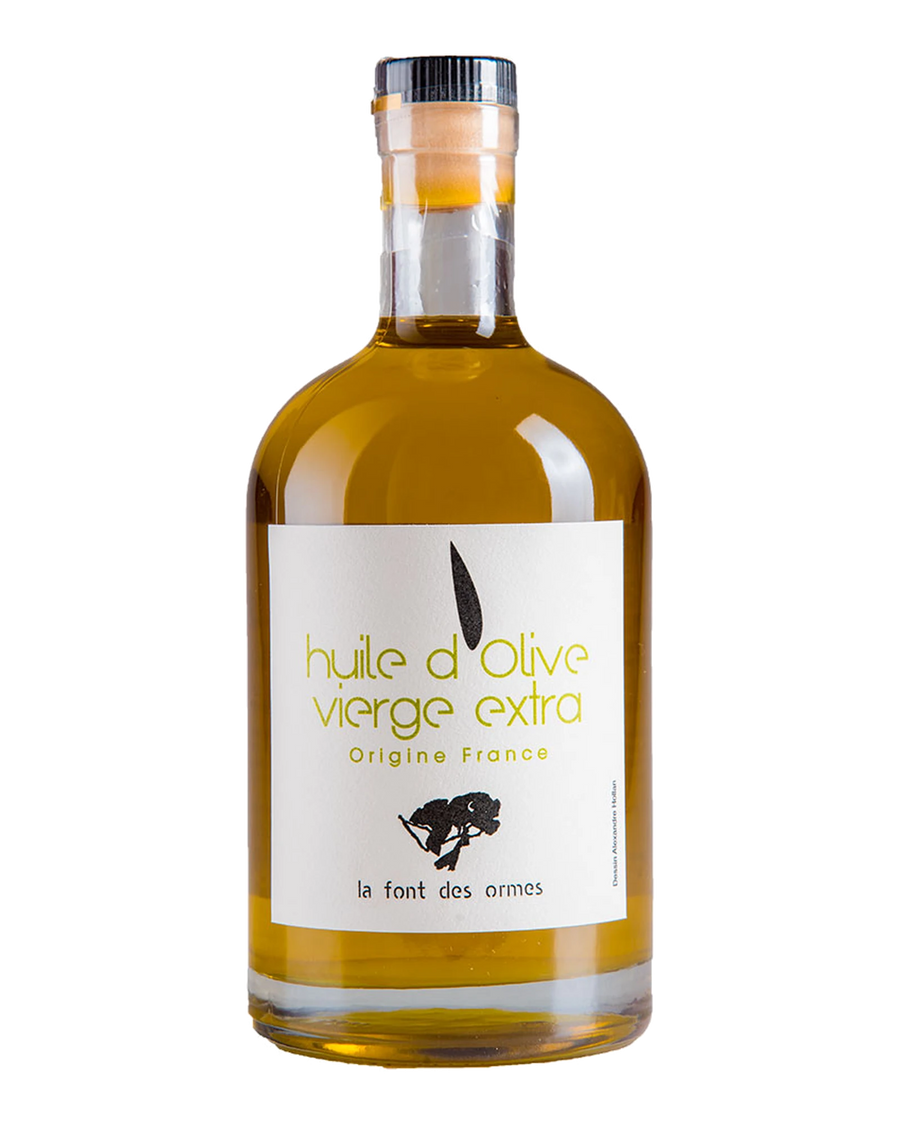 Bouteille d’huile d’olive vierge extra 50 cl sur fond transparent