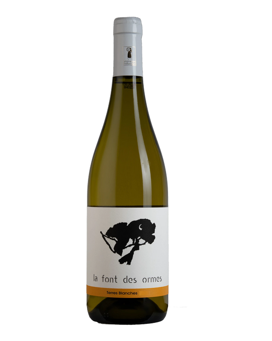 Bouteille de Terres Blanches 2023 sur fond transparent