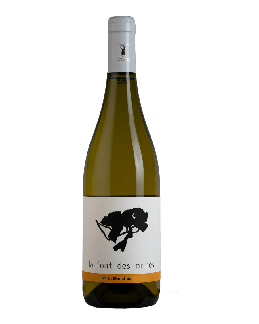 Bouteille de Terres Blanches 2023 sur fond transparent