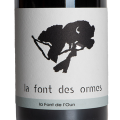 Détail de l’étiquette de La Font de l’Oun 2019 sur la bouteille