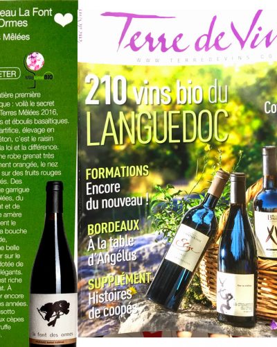 Our Terres Mêlées 2016 is voted a favourite by the french wine magazine Terre de Vins